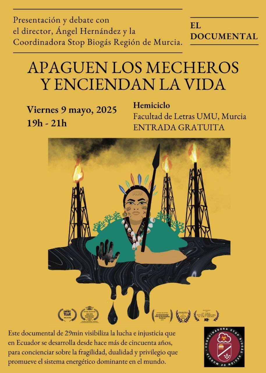 Documental ´Apaguen los mecheros y enciendan la vida´ 9 de mayo 19h Hemiciclo de la Facultad de Letras UMU, Murcia. ENTRADA GRATUITA.