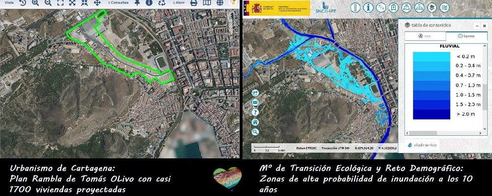 Construir en zonas inundables, como en Cartagena con el Plan Rambla de Tomás Olivo, casi 1700 viviendas que el nuevo PGMO no impedirá