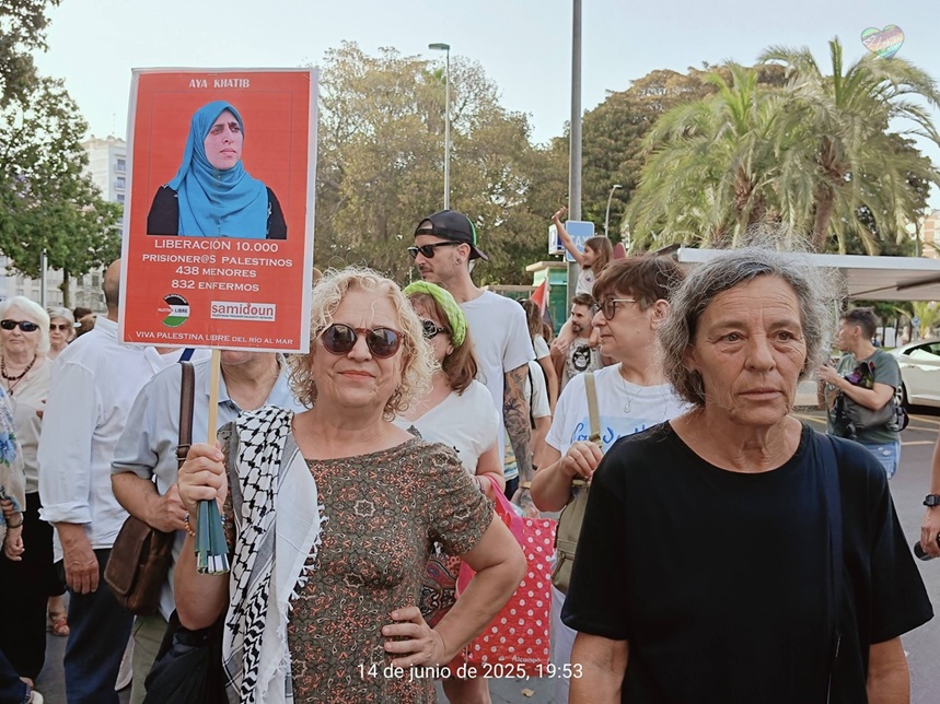 Manifestación 14J en Cartagena, apoyo al pueblo palestino contra el genocidio