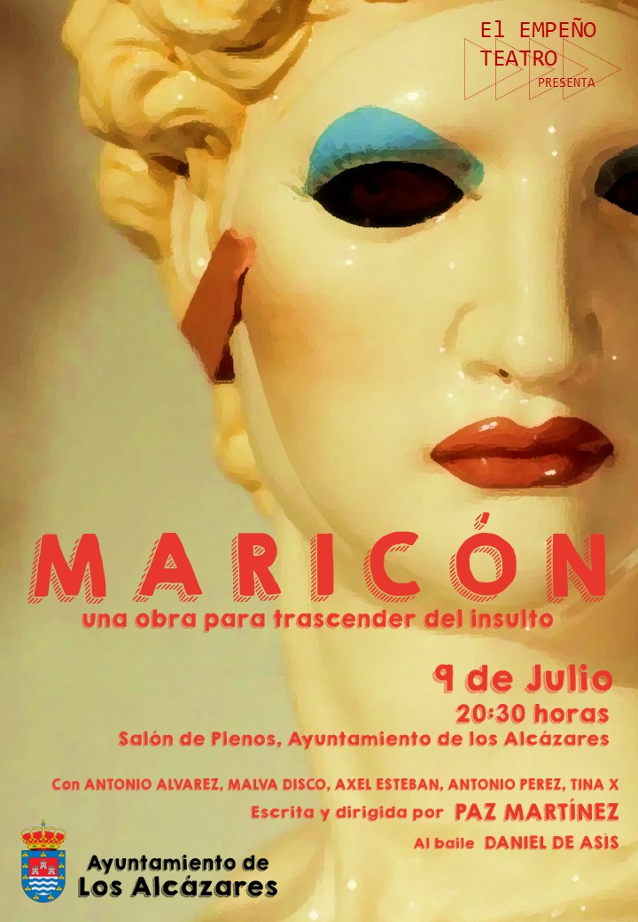 Representación de la Obra de Teatro ‘Maricón’ en el Salón de Plenos del Ayuntamiento de Los Alcázares, mañana a las 20:30, entrada gratuita
