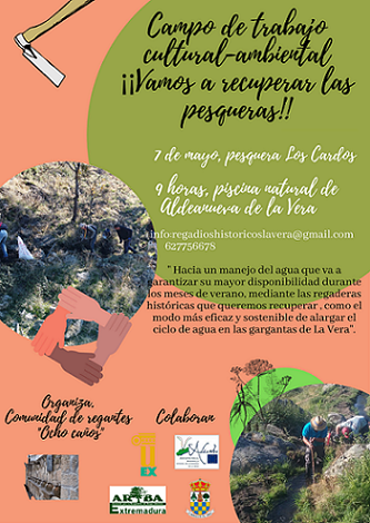 Jornadas de trabajo y concienciación para recuperar las pesqueras (acequias) de Aldeanueva de la Vera en Cáceres