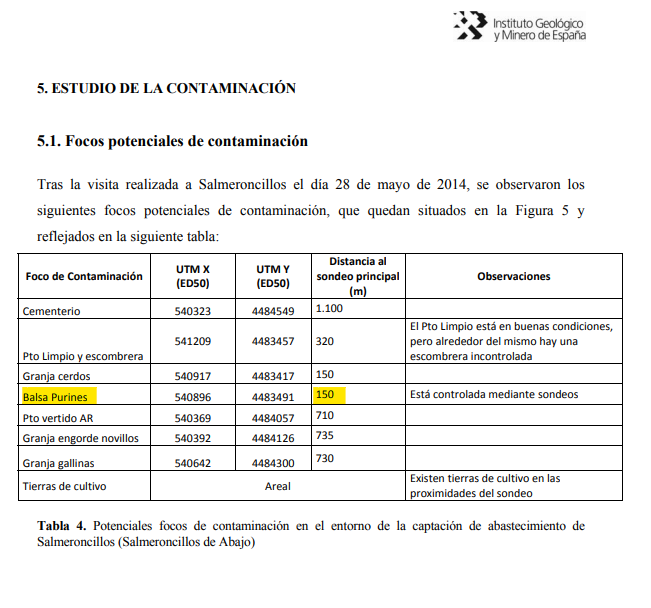 focos contaminación Saleroncillos