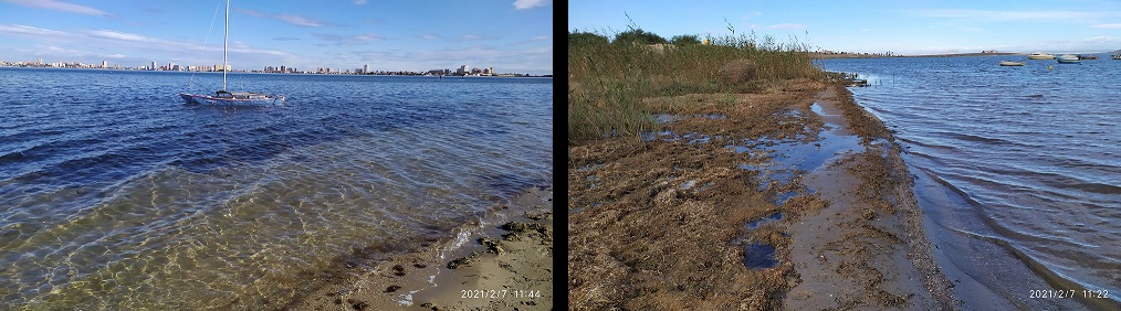 Playa Honda, te encuentras un agua cristalina en unos puntos y en otros es totalmente diferente, luces y sombras del Mar Menor