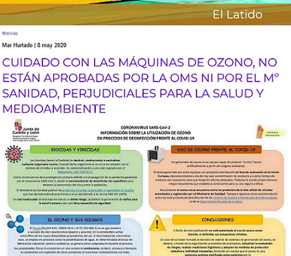 Los telediarios publicitan las máquinas de ozono, sabiendo que son perjudiciales para la salud y el medioambiente