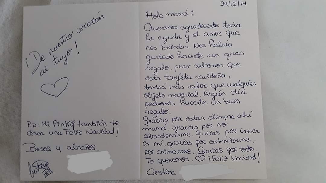 Mi gran regalo eras tú, tenerte fue lo mejor de mi vida