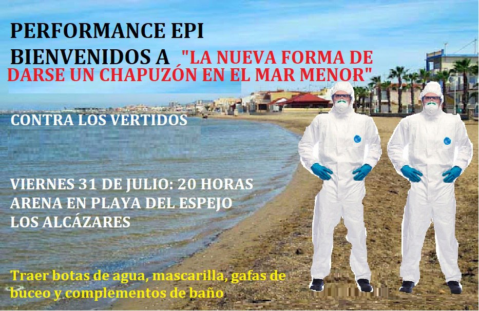 PERFORMANCE PARA CONCIENCIAR LA FRAGILIDAD DEL ECOSISTEMA DE LA LAGUNA Y DE LA PELIGROSIDAD DEL BAÑO EN EL MAR MENOR