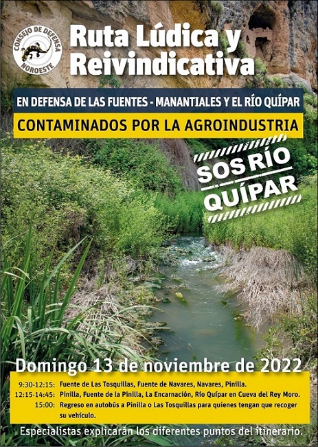 Ruta lúdico-reivindicativa por la zona noroeste de Murcia, visibilizando la contaminación por nitratos de manantiales, fuentes y Río Quípar
