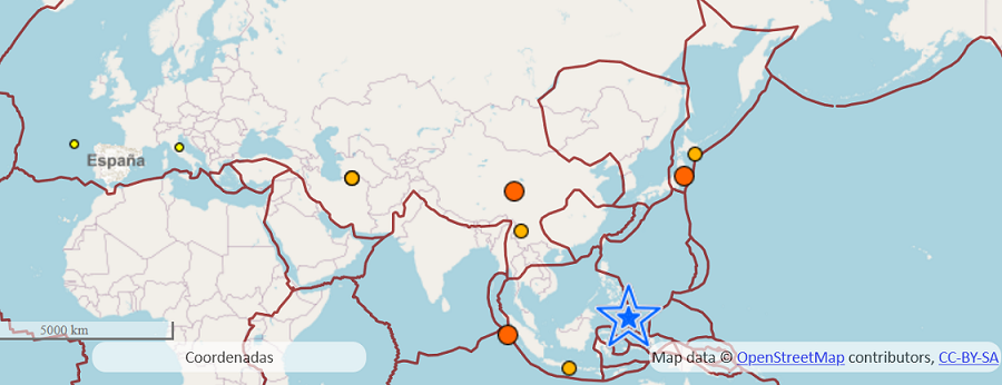 Visualizador mundial de terremotos a tiempo real
