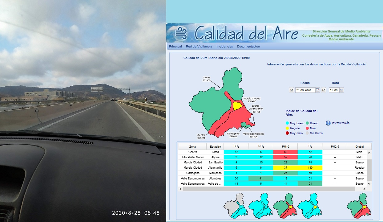 Alerta roja por mala calidad del aire en Murcia