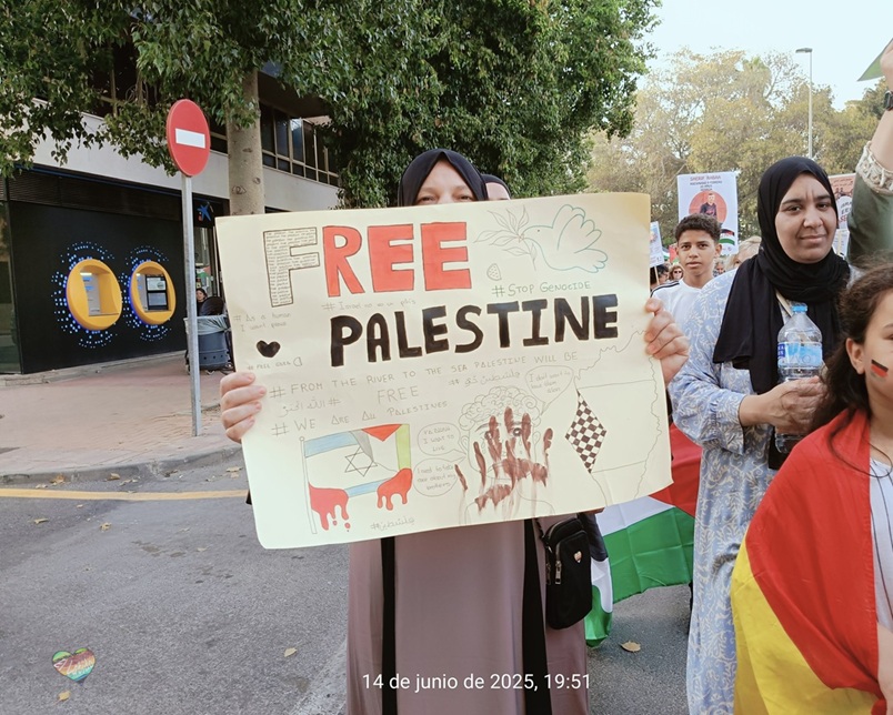 Manifestación 14J en Cartagena, apoyo al pueblo palestino contra el genocidio