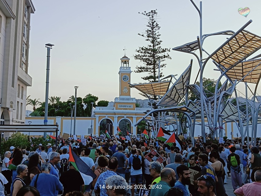 Manifestación 14J en Cartagena, apoyo al pueblo palestino contra el genocidio