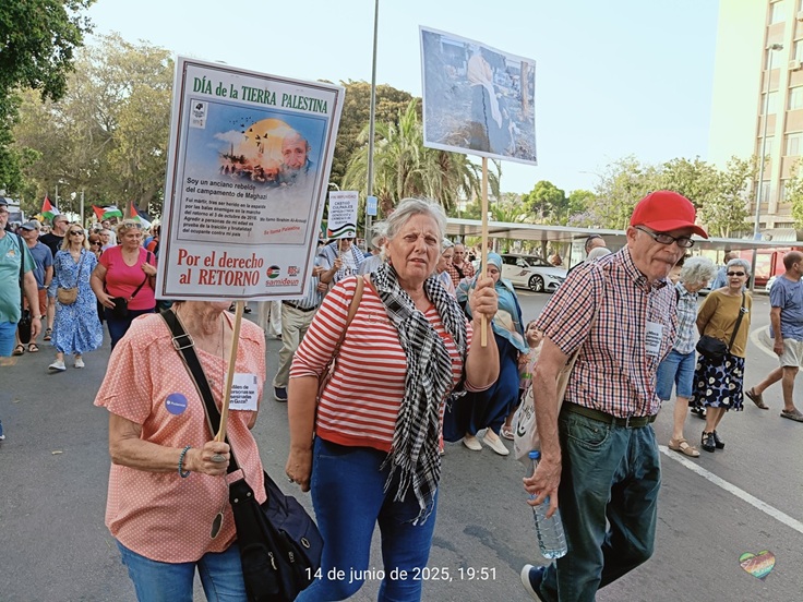 Manifestación 14J en Cartagena, apoyo al pueblo palestino contra el genocidio