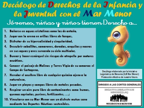 Desde hoy pueden firmar niñas y niños para defender el Mar Menor y que se les escuche en el Congreso