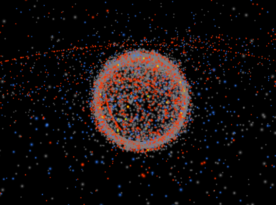 VISOR A TIEMPO REAL E INTERACTIVO PARA VER LOS SATÉLITES Y BASURA QUE RODEA LA TIERRA.
