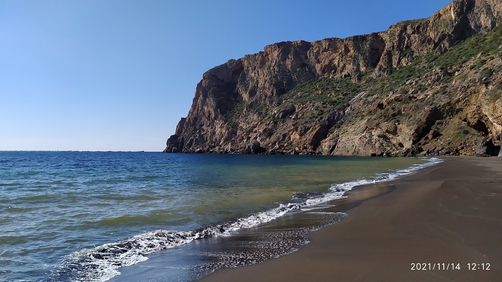 Rambla y playa de La Cola de Caballo entre Portmán y El Gorgel