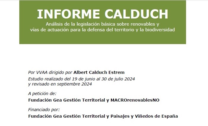 Lanzan Nueva Herramienta Jurídica para Combatir Megaproyectos de Energías Renovables, el Informe Calduch