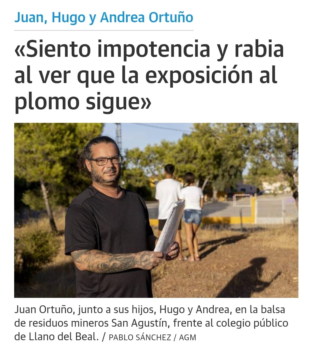 NIÑOS Y NIÑAS conviven RODEADOS DE PLOMO, ARSÉNICO, CADMIO en la Sierra Minera, ante la inacción de distintas administraciones