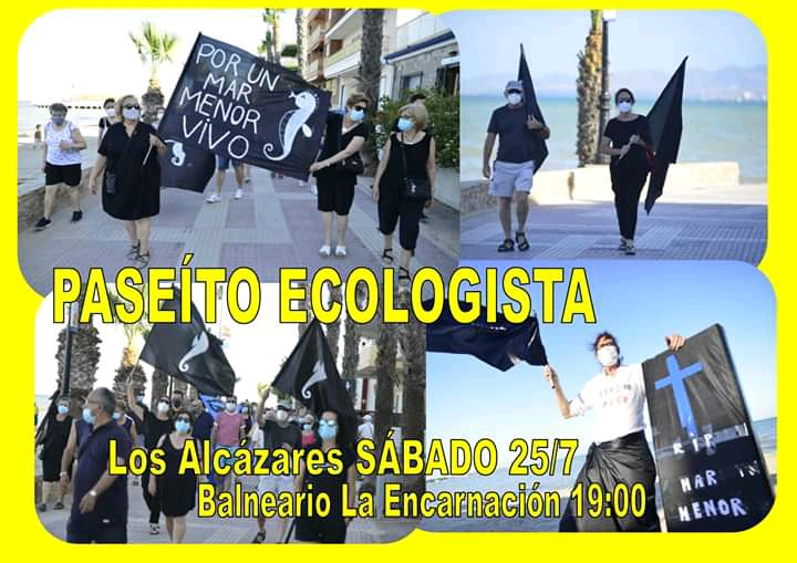 En Los Alcázares se va a realizar un paseo ecologista a partir de las 19:00 del Hotel la Encarnación hasta Plaza del Espejo