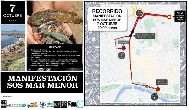 Manifestación de hoy por el Mar Menor en Murcia: detalles y recorrido