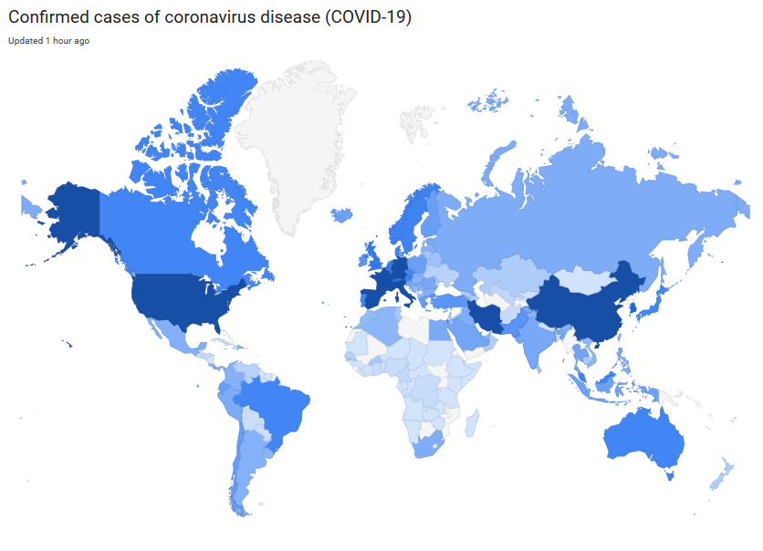 CORONAVIRUS enlaces a mapas, datos actualizados