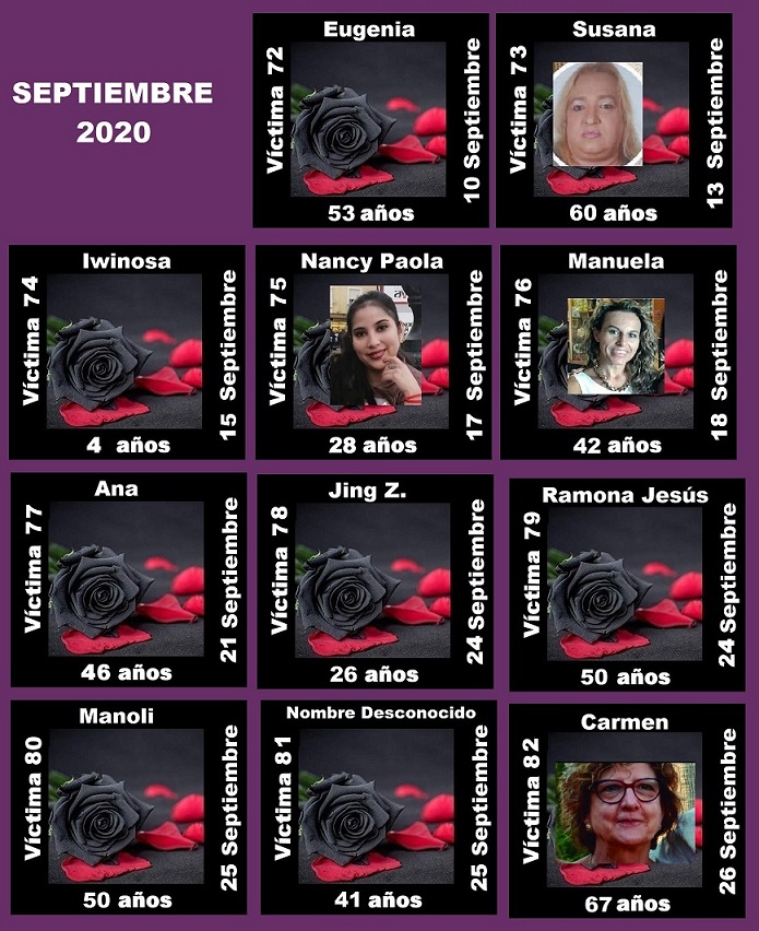 SEPTIEMBRE 2020 (11 ASESINATOS MACHISTAS)