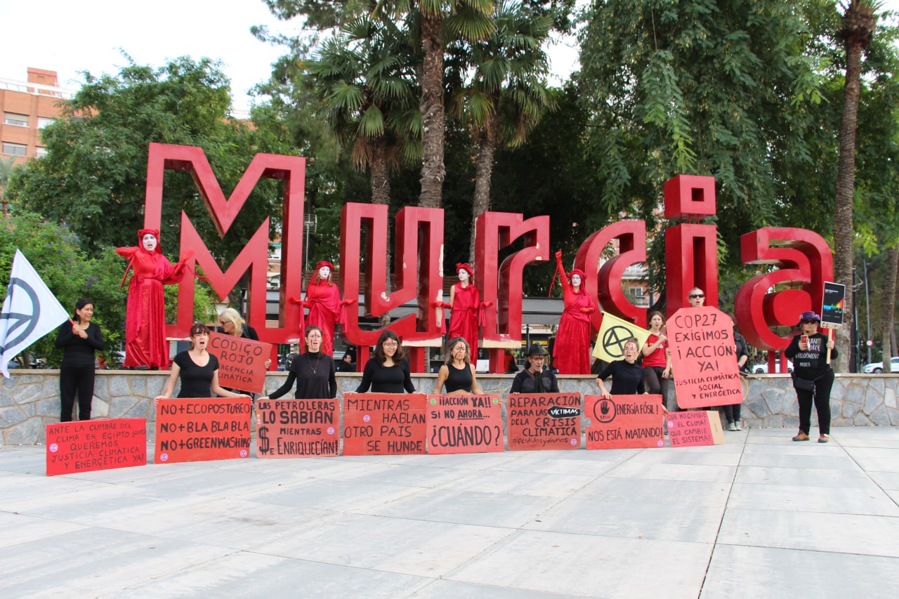 ‘Artivismo’ en el 12N POR EL Clima en Murcia, ante la farsa de la COP27, ¡¡ACCIÓN!!, debemos responder para evitar el colapso climático