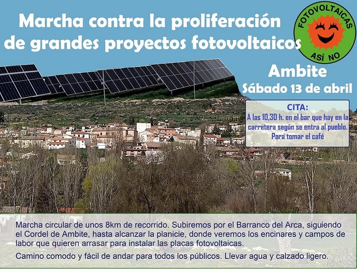 Más de 46 grupos sociales organizan una marcha para protestar contra la proliferación de campos fotovoltaicoss